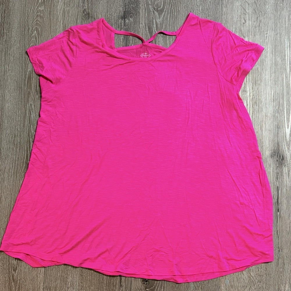 St Johns Bay Lightweight Womens Tunic T Shirt Size XL Pink
